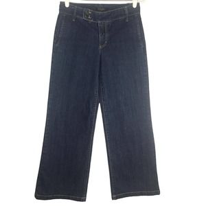 Nine West Women's Jeans Size 4 Blue Y2K 90s Wide Leg Denim Dark Wash Cotton Boho